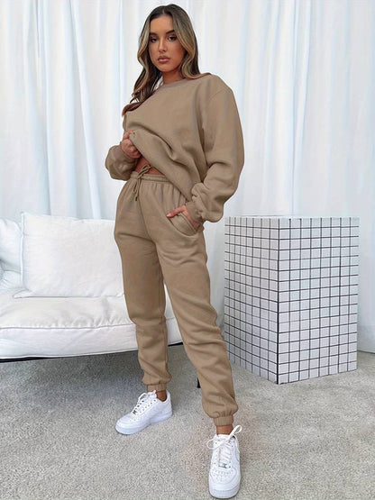 2-Piece Lounge Set - Cozy Ladies Sweatshirt And Joggers