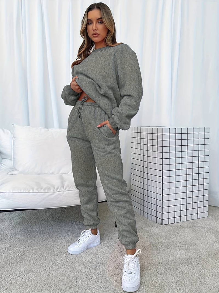 2-Piece Lounge Set - Cozy Ladies Sweatshirt And Joggers