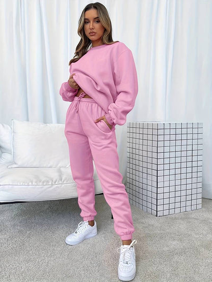 2-Piece Lounge Set - Cozy Ladies Sweatshirt And Joggers
