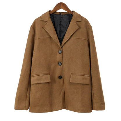 Long sleeve ladies' coat - button detail