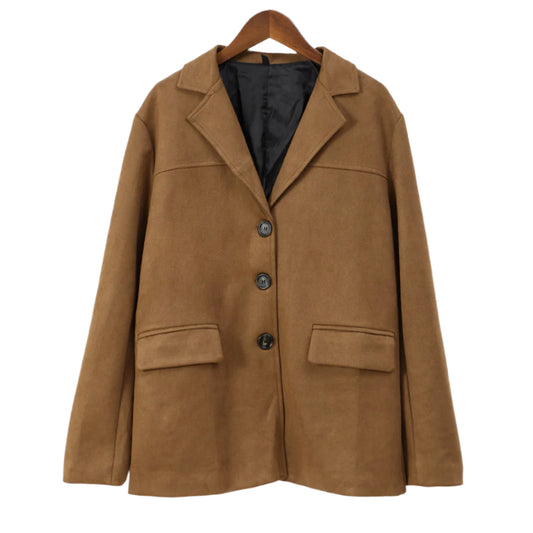 Long sleeve ladies' coat - button detail