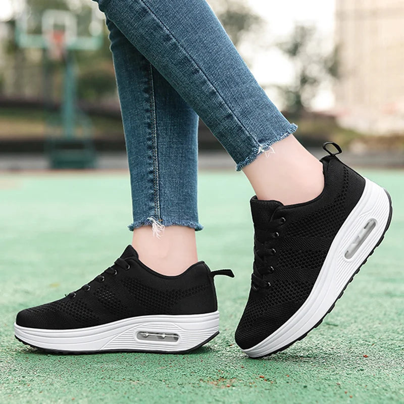 Air Cushion Sneakers - Cozy Ladies Trainers For Everyday Wear