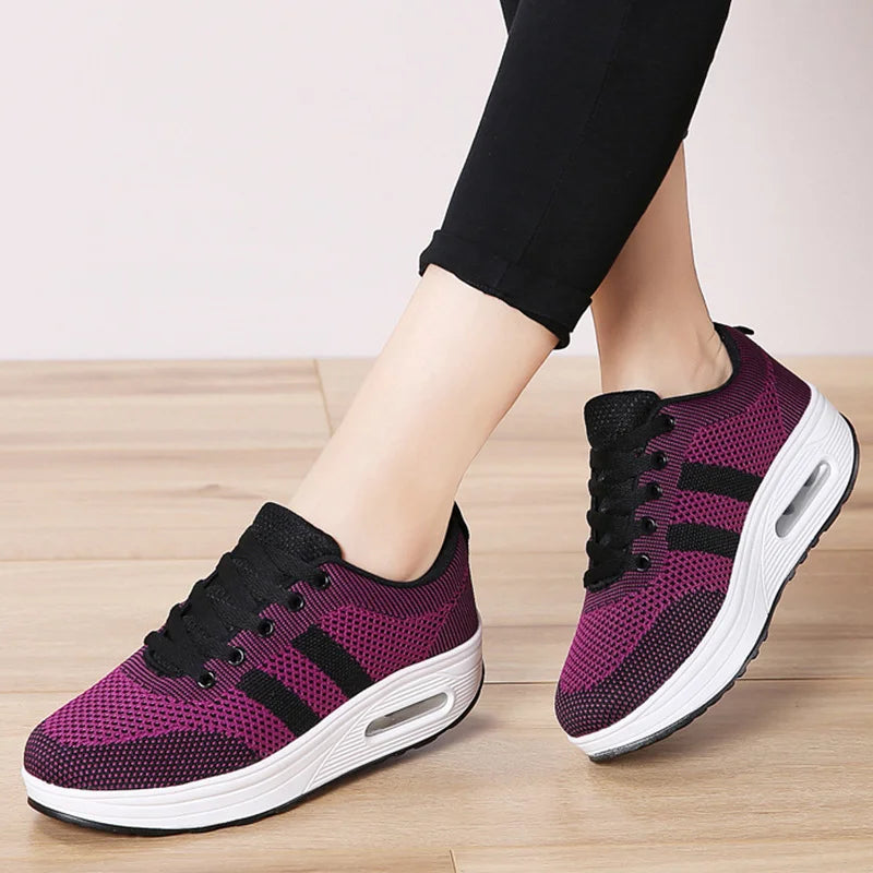 Air Cushion Sneakers - Cozy Ladies Trainers For Everyday Wear