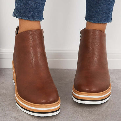 Ankle wedge boots - stylish black ladies ankle boots