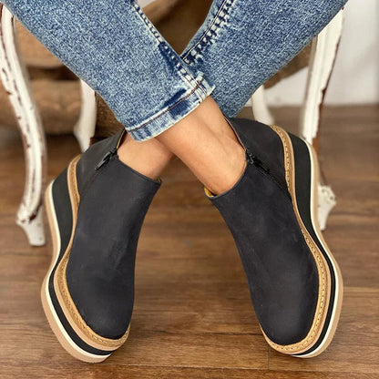 Ankle wedge boots - stylish black ladies ankle boots