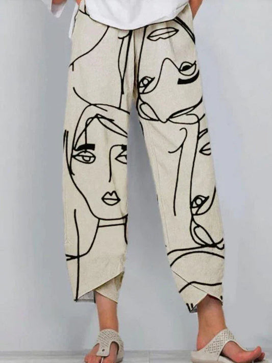Artistic Lounge Trousers - Abstract Design Ladies Trousers