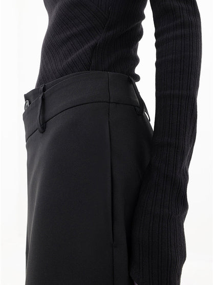 Asymmetric Wide Leg Trousers - Stylish Ladies Tailored Trousers