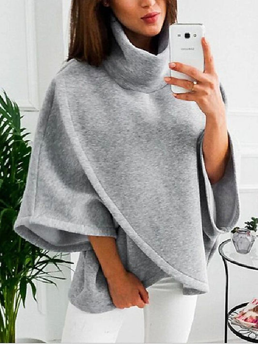 Batwing Poncho - Fashionable Ladies Oversized Sweater