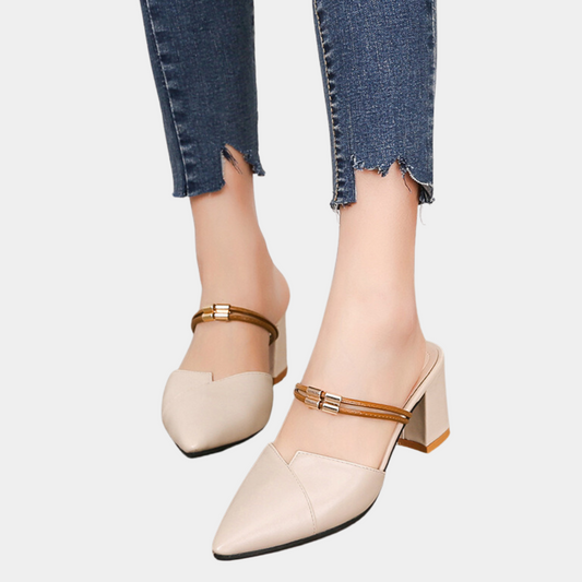 Block Heel Mules - Sophisticated Slip-On Shoes For Women