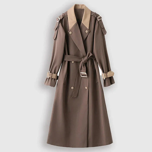Brown Trench Coat - Stylish Long Ladies Coat