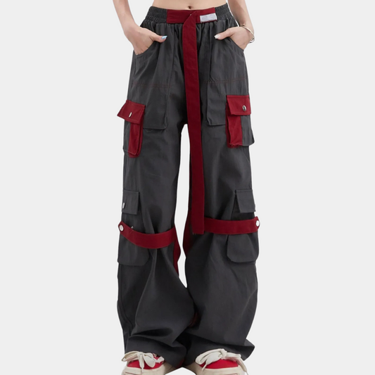 Cargo Trousers - Grey Pants For Ladies With Functional Pockets