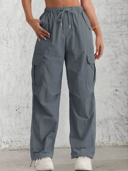 Cargo trousers - high-waisted ladies utility pants