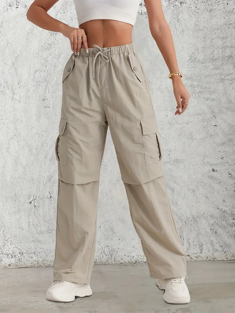 Cargo trousers - high-waisted ladies utility pants