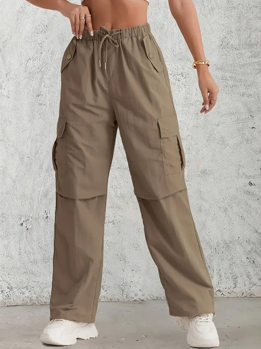 Cargo trousers - high-waisted ladies utility pants