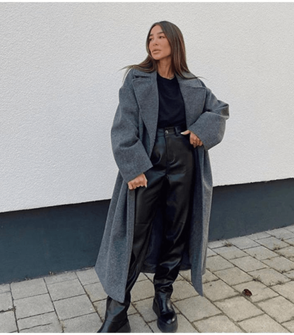 Classic winter coat - elegant ladies double-breasted overcoat