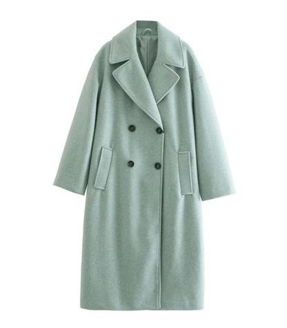 Classic winter coat - elegant ladies double-breasted overcoat