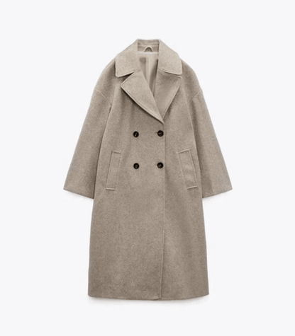 Classic winter coat - elegant ladies double-breasted overcoat