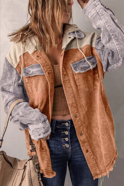 Corduroy Jacket - Stylish Retro Ladies Outerwear