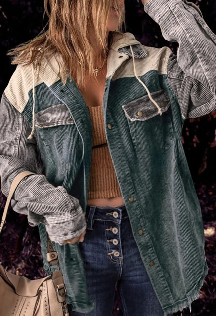 Corduroy Jacket - Stylish Retro Ladies Outerwear