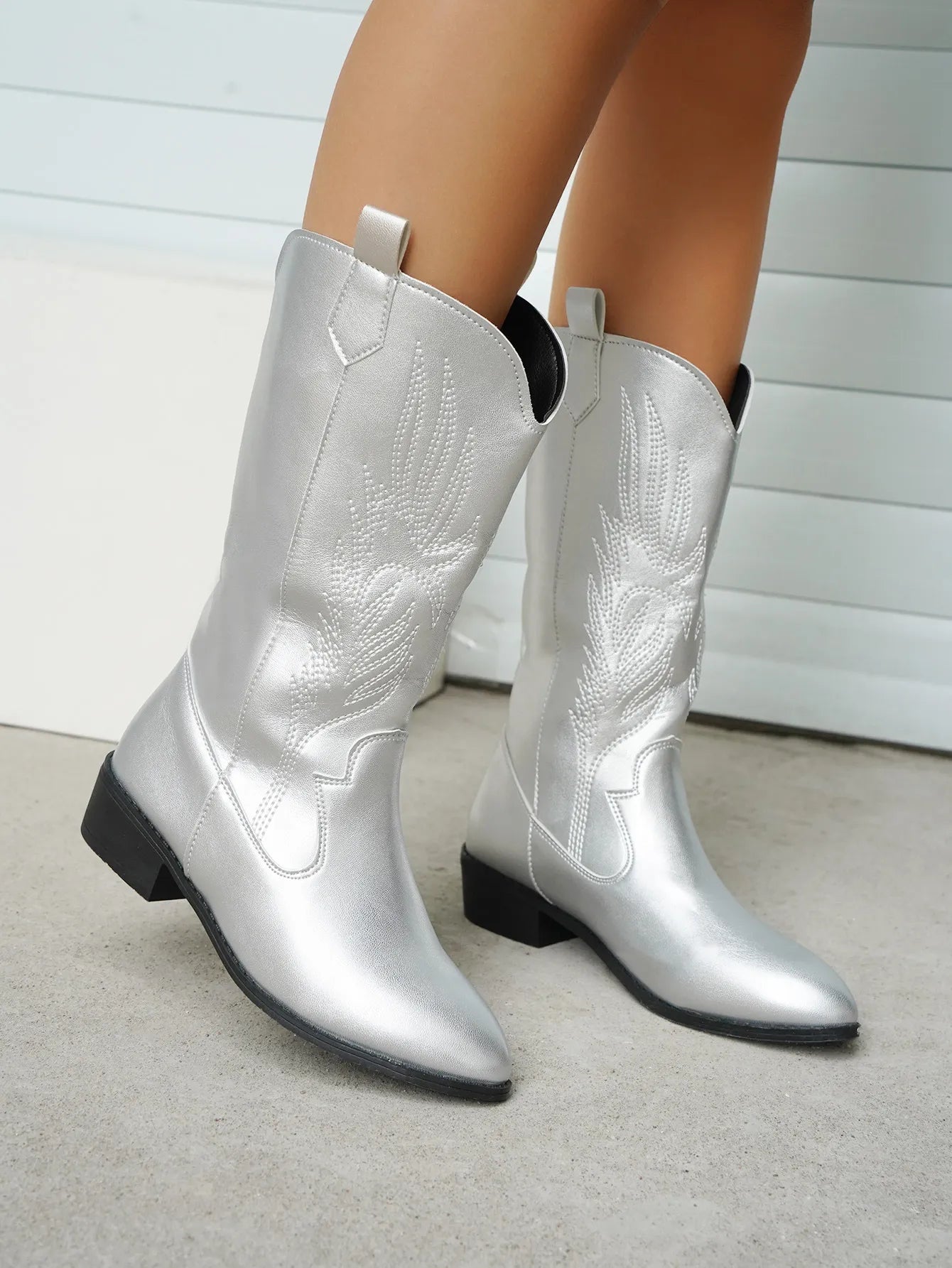 Cowboy Boots - Stylish Ladies Pu Leather Footwear With Soft Lining