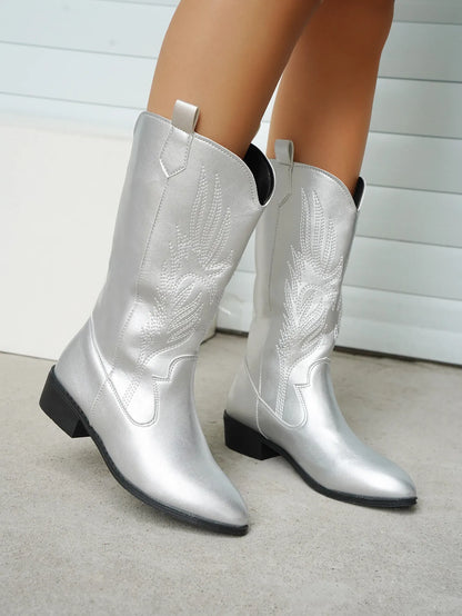 Cowboy Boots - Stylish Ladies Pu Leather Footwear With Soft Lining