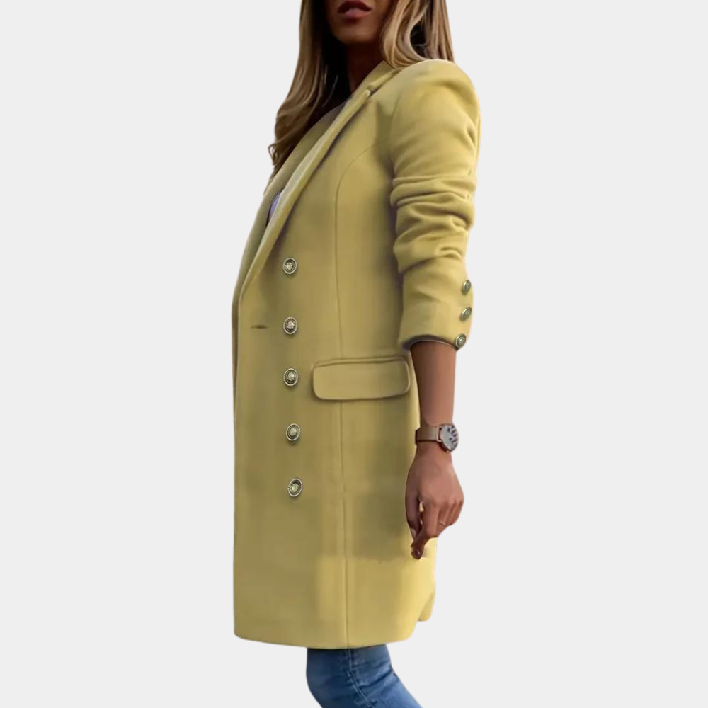 Cozy Double-Breasted Coat - Stylish Ladies Outerwear