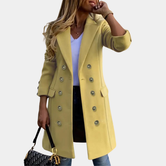 Cozy Double-Breasted Coat - Stylish Ladies Outerwear