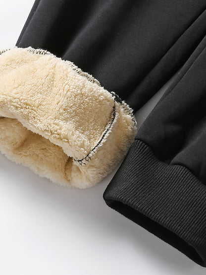 Cozy fleece joggers - warm ladies fleece-lined trousers