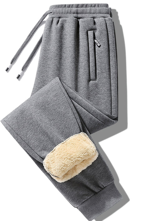 Cozy fleece joggers - warm ladies fleece-lined trousers