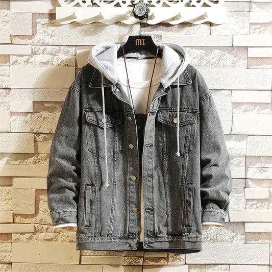 Denim Jacket With Detachable Hood - Chic Ladies Outerwear