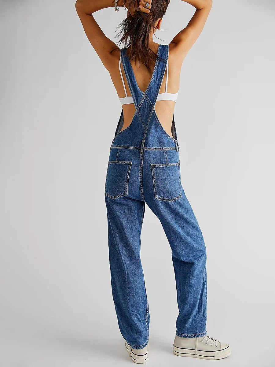 Denim Overalls - Cozy Fit Ladies Jumpsuit