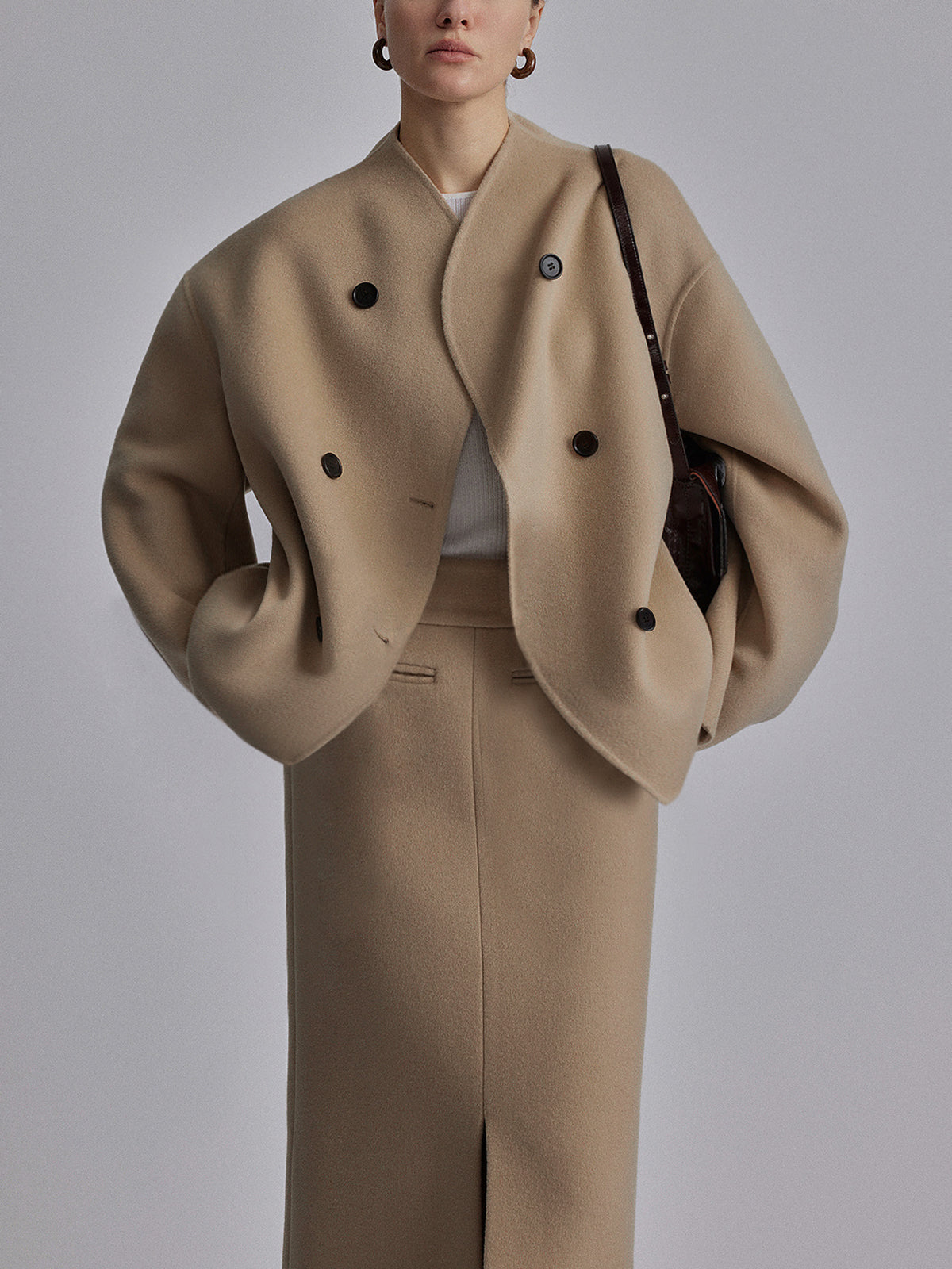 Double-Breasted Coat - Chic Ladies Oversized Jacket