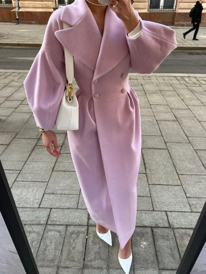 Double-breasted trench coat - elegant ladies outerwear