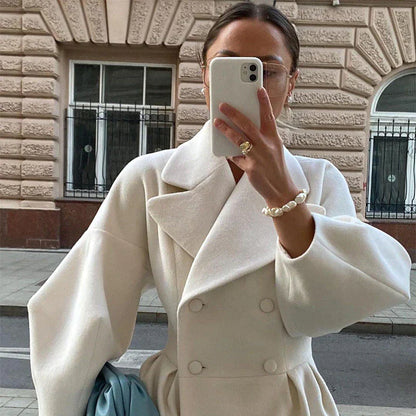 Double-breasted trench coat - elegant ladies outerwear