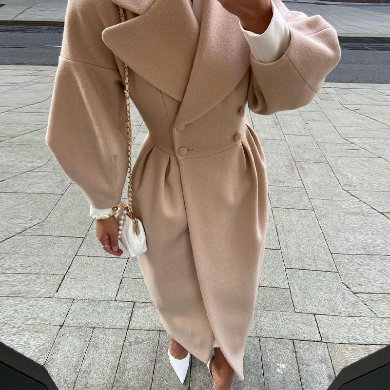 Double-breasted trench coat - elegant ladies outerwear