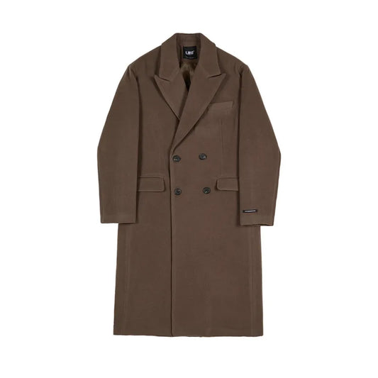 Double-Breasted Wool Overcoat - Elegant Mid-Length Ladies Coat
