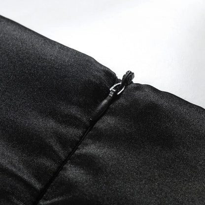 Elegant Evening Gown - Black Layered Ladies Dress