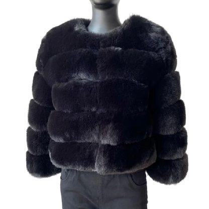 Faux fur jacket - luxurious ladies fluffy winter coat