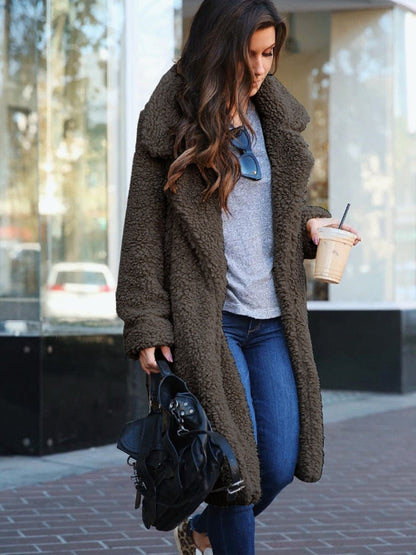 Faux fur long coat - luxurious ladies outerwear