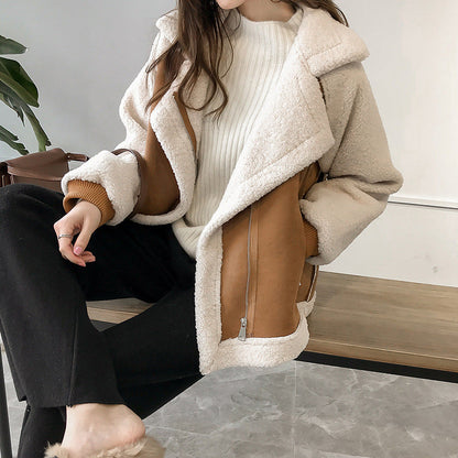 Faux shearling jacket - cosy ladies winter coat