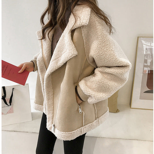 Faux shearling jacket - cosy ladies winter coat