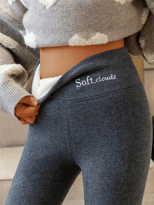Fleece Lined Leggings - Cozy Casual Slim Fit Leggings For Ladies