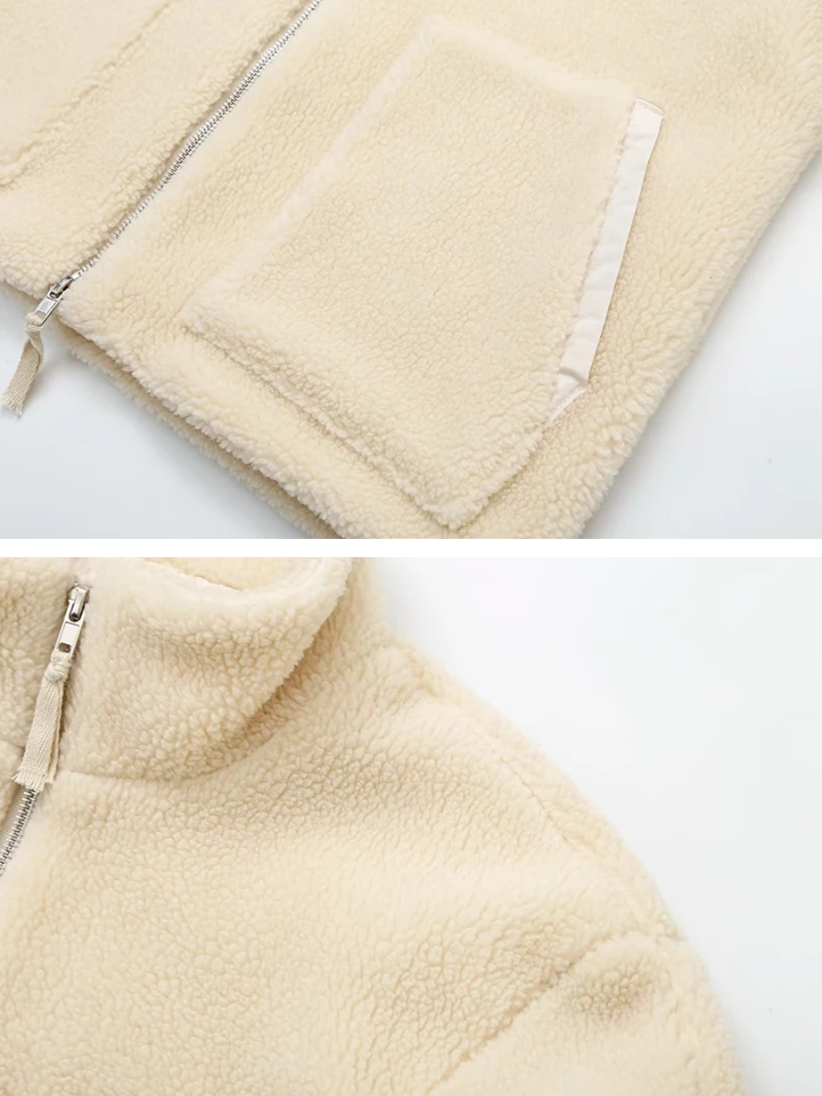 Fleece Zip-Up Jacket - Cozy Oversized Fleece Coat For Women