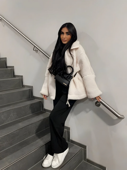 Fleece Zip-Up Jacket - Cozy Oversized Fleece Coat For Women