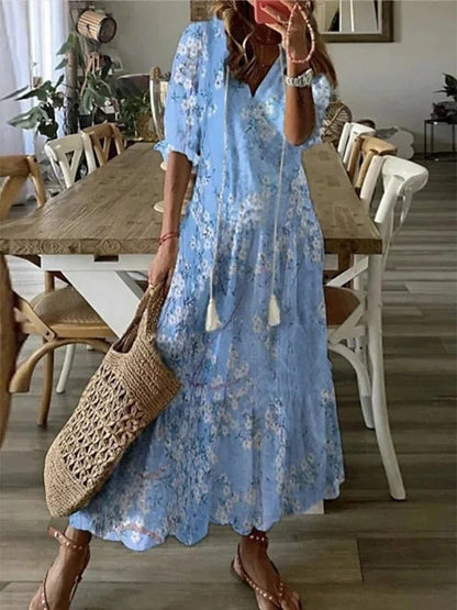 Floral Maxi Dress - Elegant Women'S Summer Attire