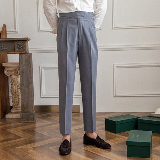 Gurkha Trousers - High-Waisted Pleated Pants For Men