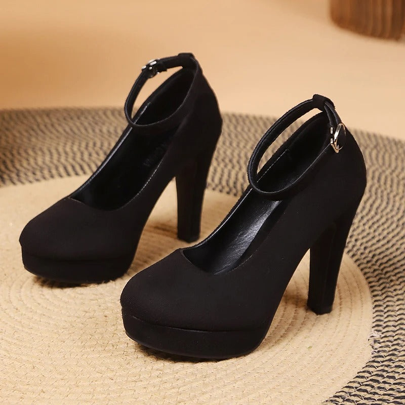High Heels - Elegant Black Ladies' Platform Shoes