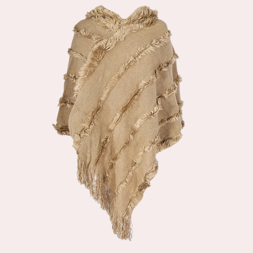 Khaki Poncho - Stylish Soft Wrap For Ladies