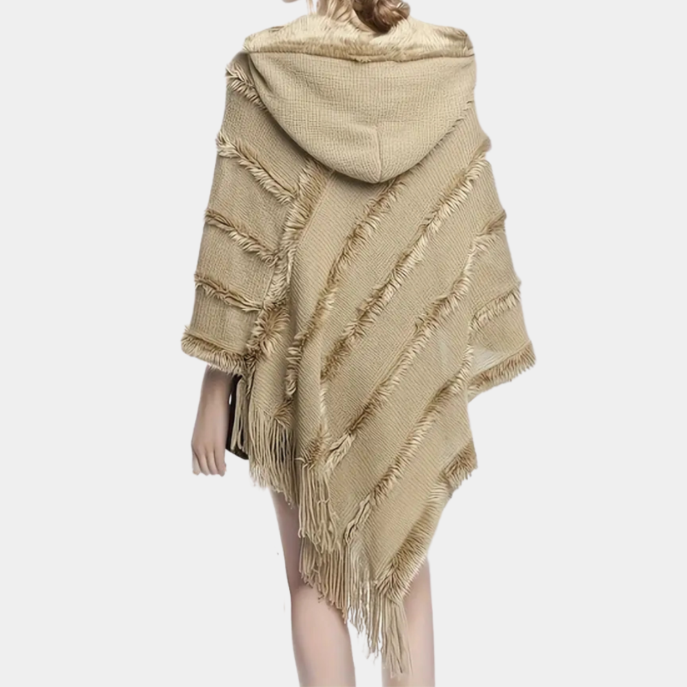 Khaki Poncho - Stylish Soft Wrap For Ladies