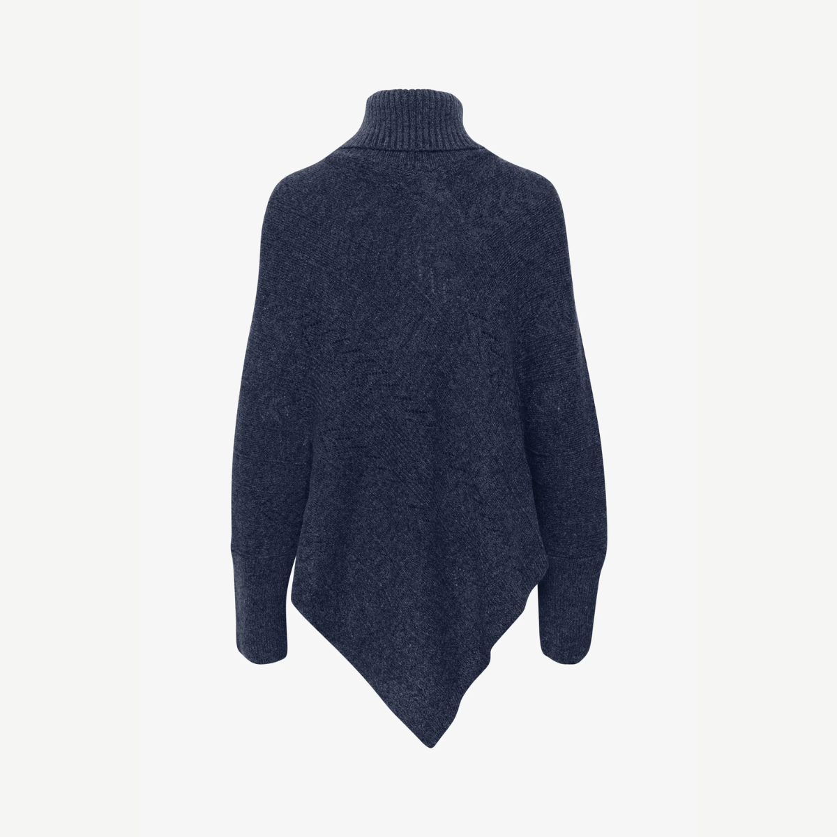 Knitted Poncho With Roll Neck - Elegant Ladies Jumper
